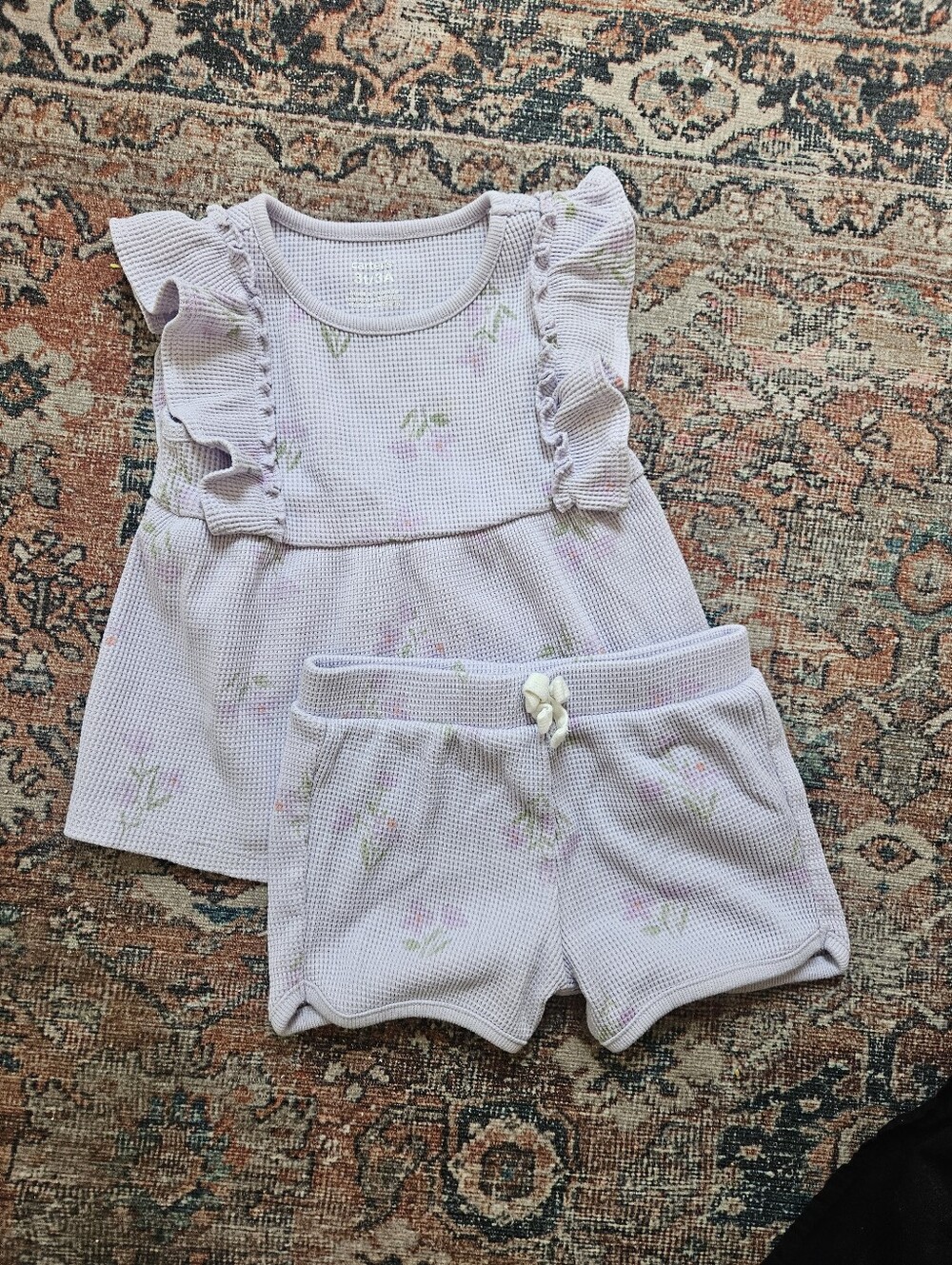 Carters Waffle Floral Matching Set